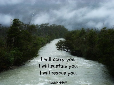 river strong current for blog, I will carry you. I will sustain you. I will rescue you.