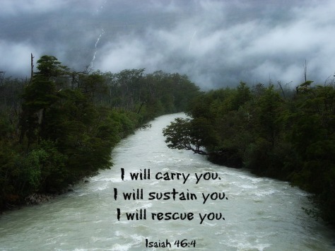river strong current for blog, I will carry you. I will sustain you. I will rescue you.